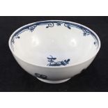 A Lowestoft bowl with sunflower and floral decoration