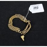 A 9ct gold double strand curb link bracelet,