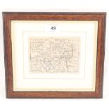 A map of Hertfordshire printed by John Bill, from The Abridgment of Camdens Britannia c1626,