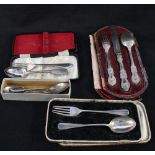 Various items of silver cutlery,