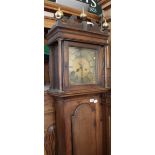 An eight day long case clock with brass dial marked Wm Field,