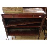 An early 19th Century adjustable bookcase with single drawer on turned legs