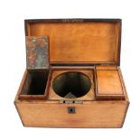 A 19th Century satinwood inlaid two compartment tea caddy