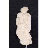 A vintage Chinese carved ivory courtesan on easel stand