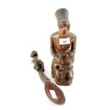 A Congolese maternity figure plus a figural spoon