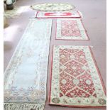 Two Chinese and three other wool rugs