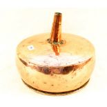 A large 19th Century copper whisky funnel of seamed and riveted construction,