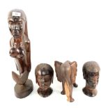 Various African ebony carvings