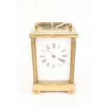 A brass cased carriage clock