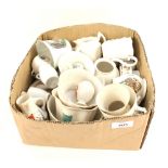 A box of various crested ware