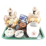 Various Chinese and Japanese pottery and porcelain plus resin carvings