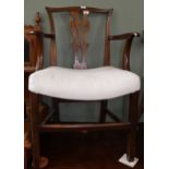 A 19th century country made Chippendale style elbow chair