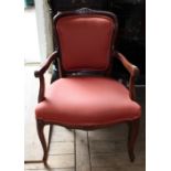 A reproduction Victorian style armchair