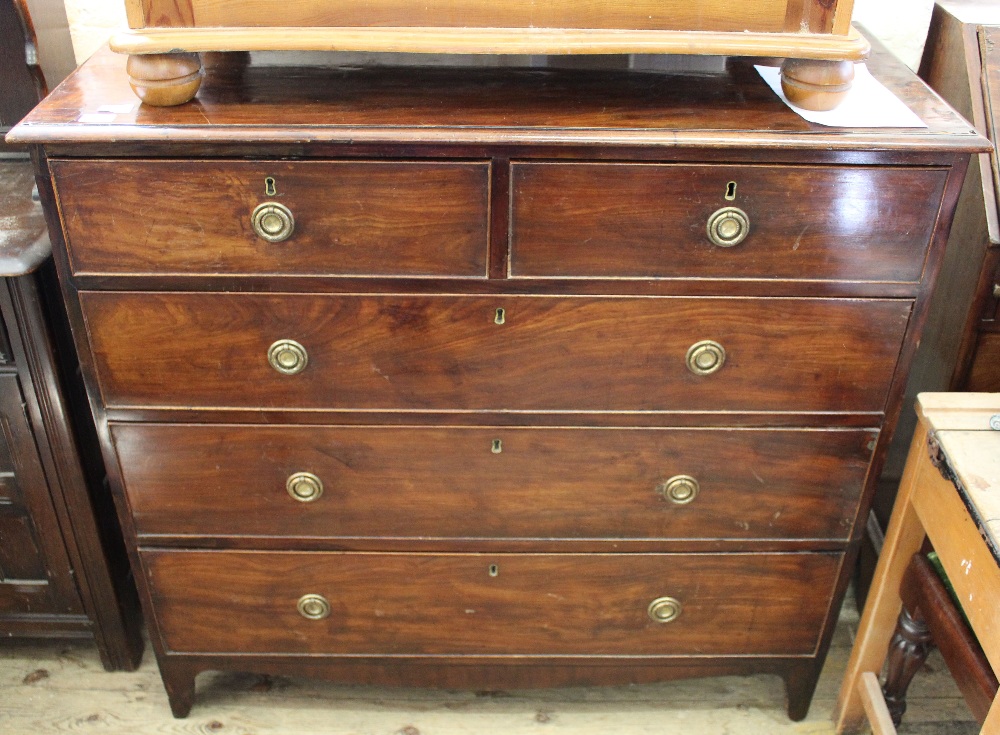 A 19th Century mahogany chest of two short and three long drawers