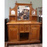 A very substantial Edwardian oak sideboard with mirror back