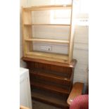 Three assorted pine bookshelves