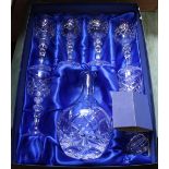 A boxed Bohemia crystal decanter plus six glasses