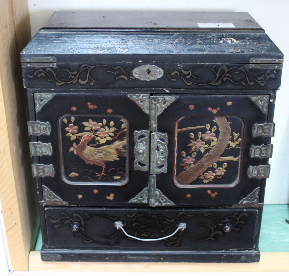 A Japanese lacquer table cabinet