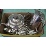 A large quantity of silver plated cutlery, most shell pattern, some crested,