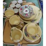 Aynsley woodland scenery part tea set plus Crown Staffordshire rose decorated part coffee set