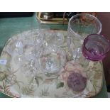 Various tavern glasses plus other glass (two trays)