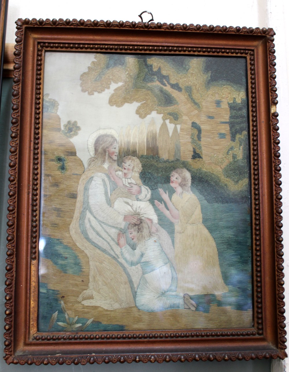 A Georgian silkwork religious picture,