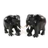 A pair of ebony elephants