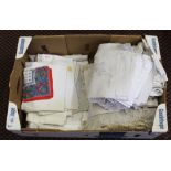 A large quantity of lace and table linen including night dresses (two boxes and a case)