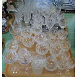 Various cut wine glasses,