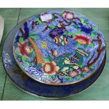 A Royal Doulton floral charger plus a Newhall Soumia ware floral plate