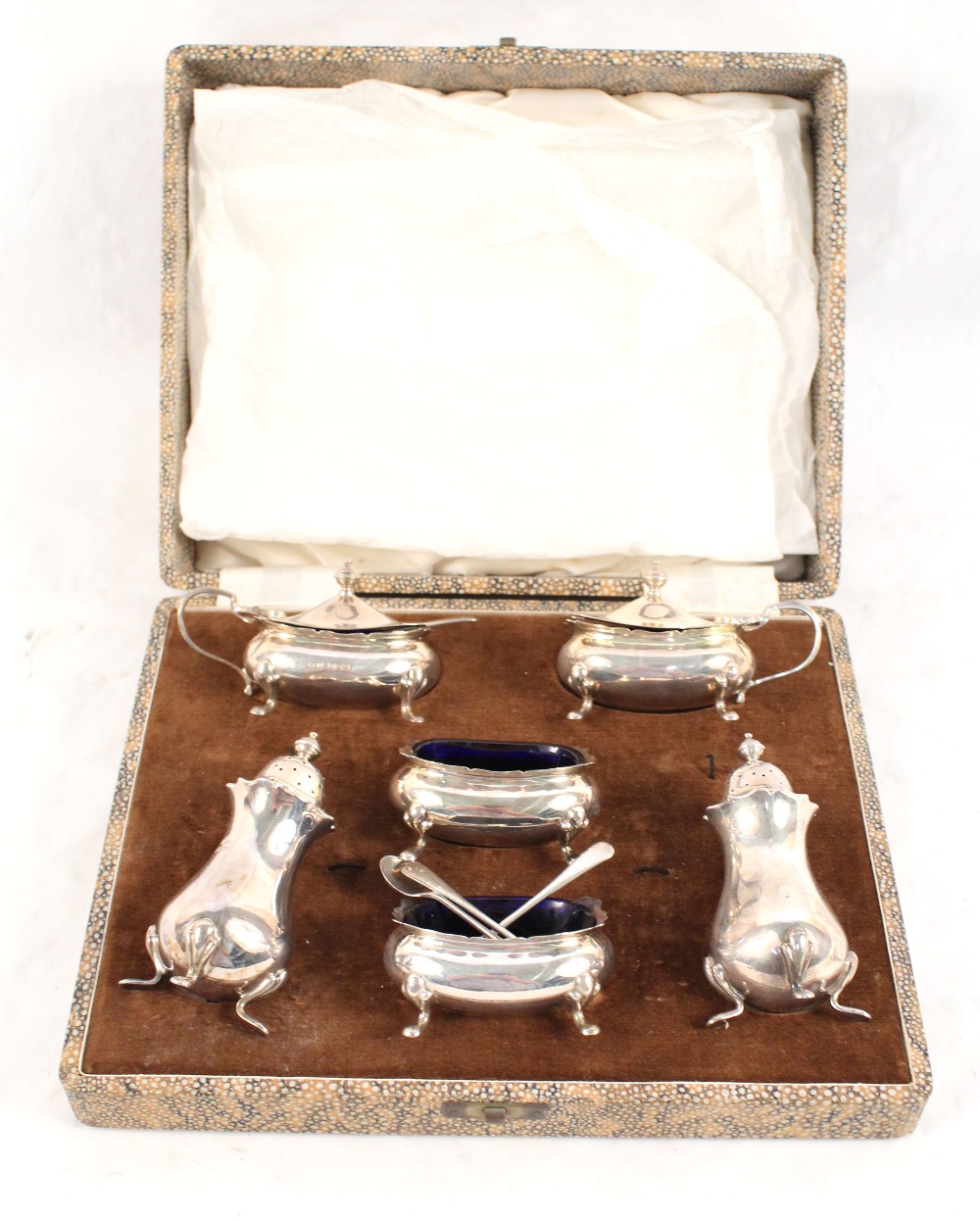 A cased silver six piece cruet - Image 2 of 2