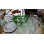 Two cut glass decanters,