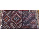 A Moroccan embroidered flat weave rug,