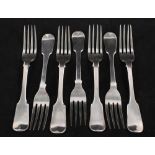 Seven Georgian silver forks,