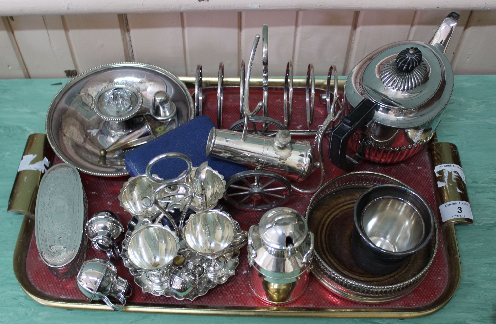 Items of silver plate to include a coaster,