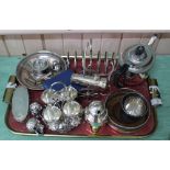 Items of silver plate to include a coaster,