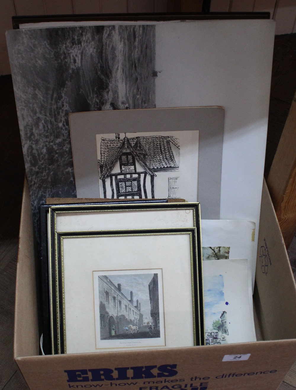 Various framed and unframed pictures