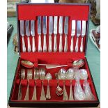 A silver plate canteen of cutlery (six settings)