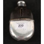 A silver plated hip flask
