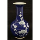 A Chinese blue and white Prunus pattern vase