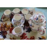 Copeland Spode Royal Jasmine part coffee set plus Shelley Rose decorated part tea set (two trays)