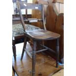 Two Victorian elm bar back kitchen chairs