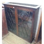 A mahogany two door bookcase