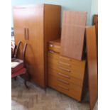 A retro 1970's G Plan wardrobe,