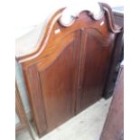 A Victorian mahogany two door office cabinet with fitted interior (base missing)