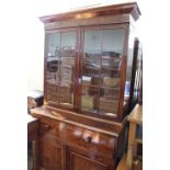 A Victorian mahogany secretaire glazed bookcase