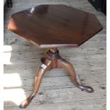 A 19th Century mahogany octagonal tripod occasional table