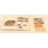 Two albums of stamps including GB penny red imperf blocks blued paper,