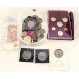 A 1980 GB coin set plus other coins etc