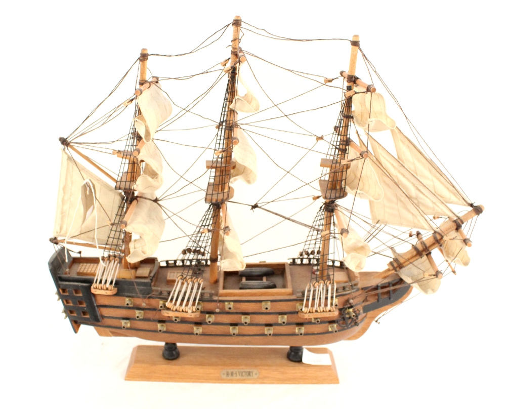 Two wooden model galleons - Image 2 of 2